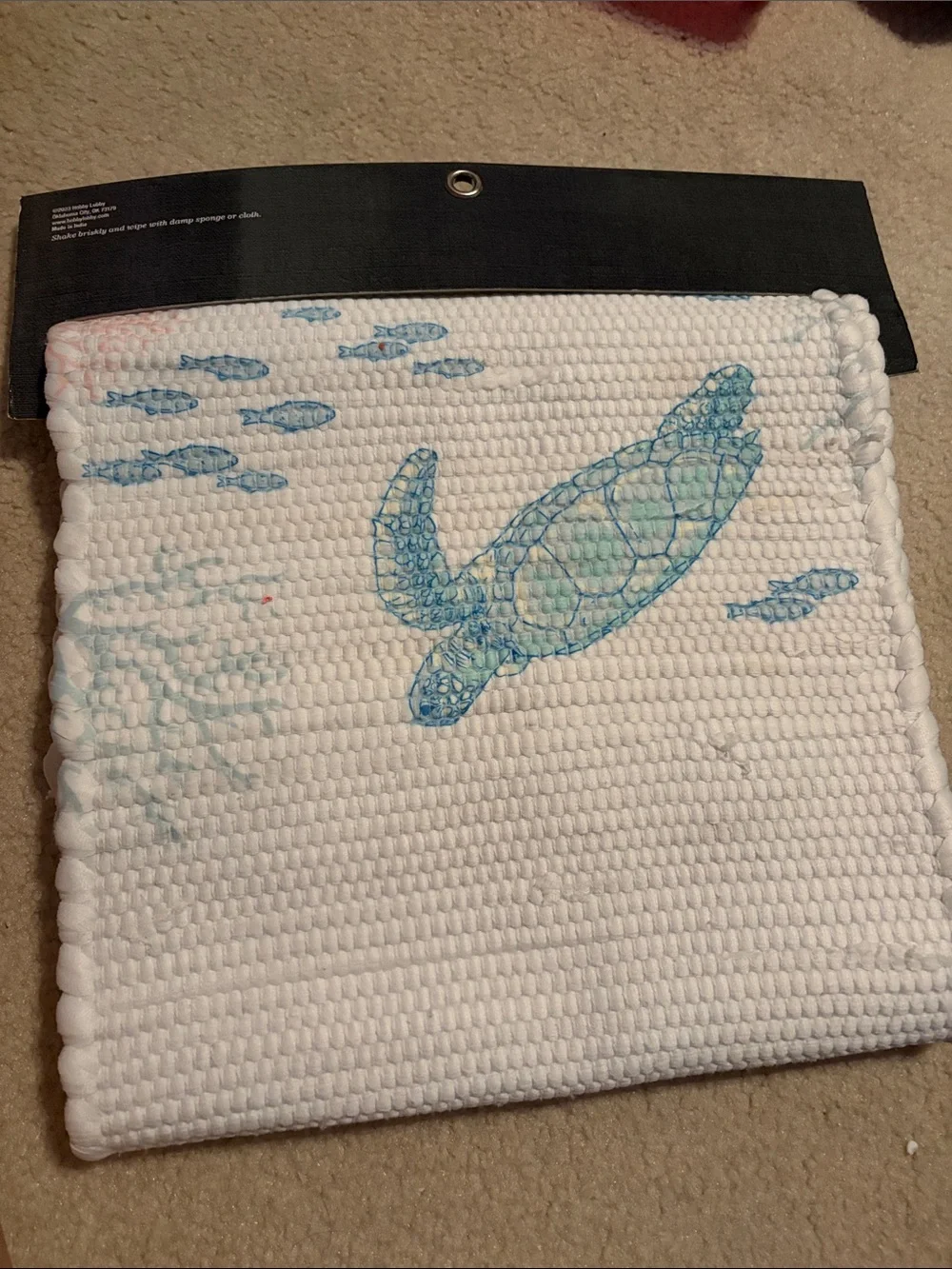 NWT Table runner Blue Turtle Embroidery